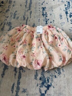 H&M Pink Floral Puff Skirt